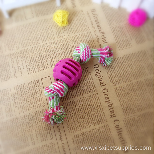 Pet Dog Teething Cleaning Toy Ball Rope Toy